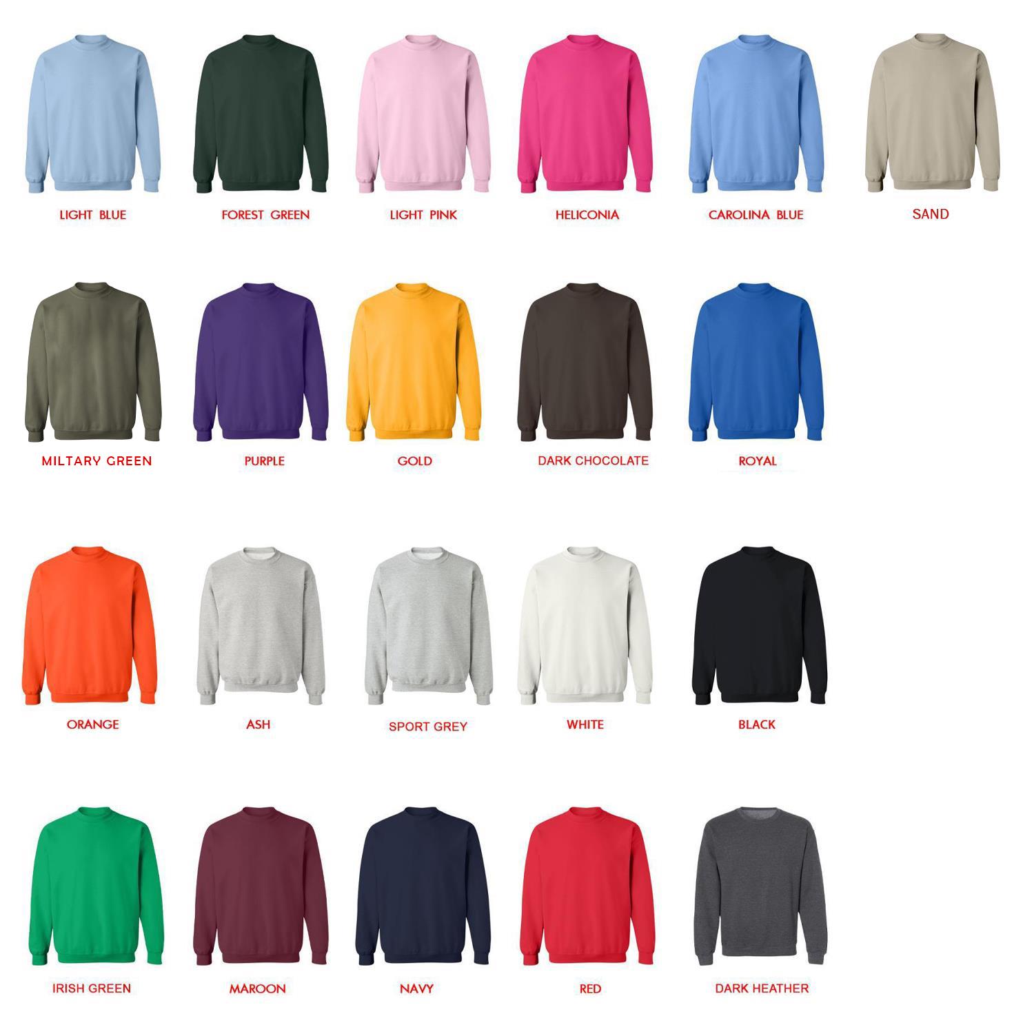 sweatshirt color chart - Bersek UK Shop