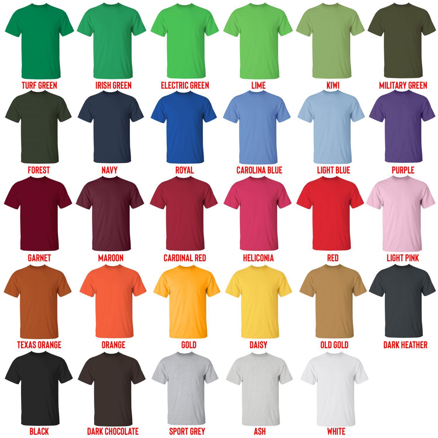 t shirt color chart - Bersek UK Shop