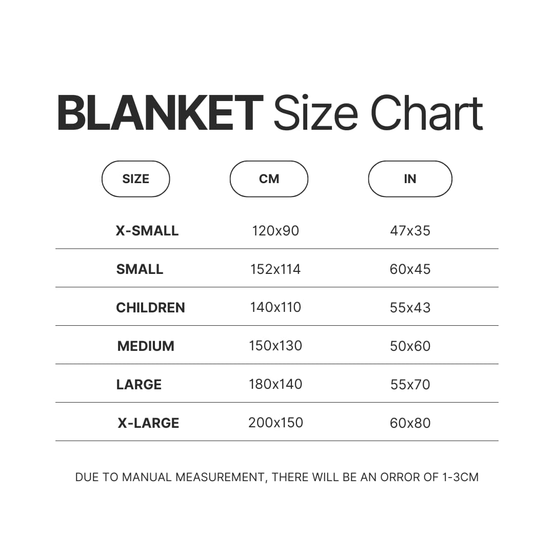 Blanket Size Chart - Bersek UK Shop