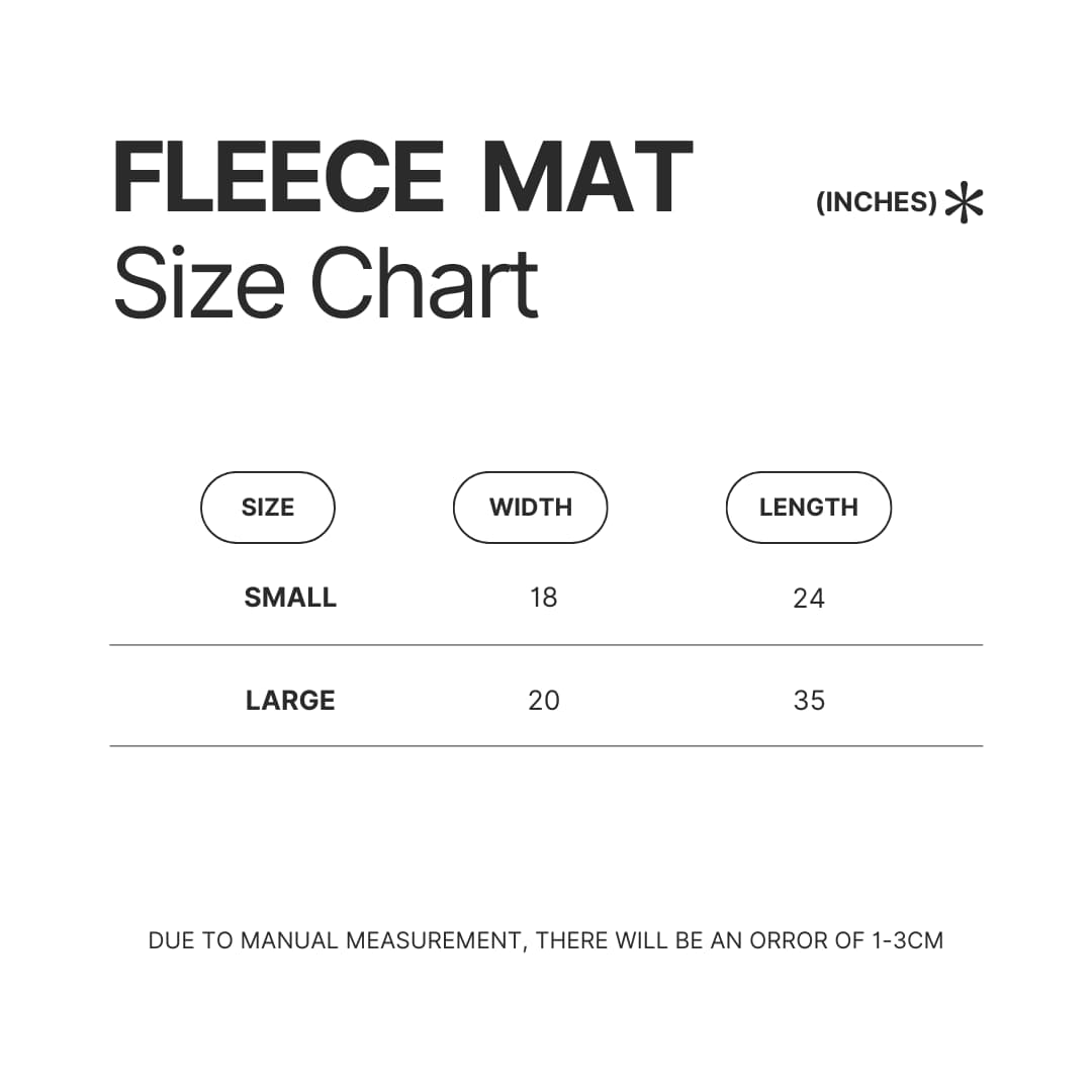 Fleece Mat Size Chart - Bersek UK Shop