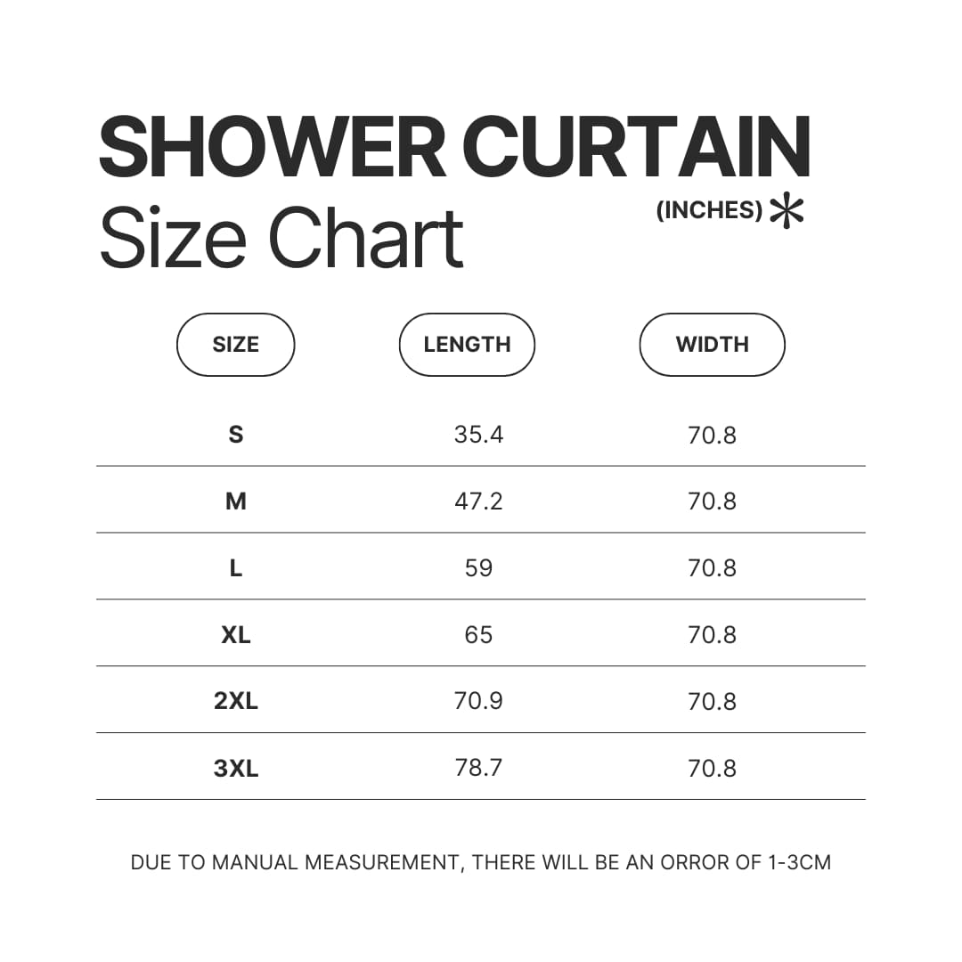 Shower Curtain Size Chart - Bersek UK Shop