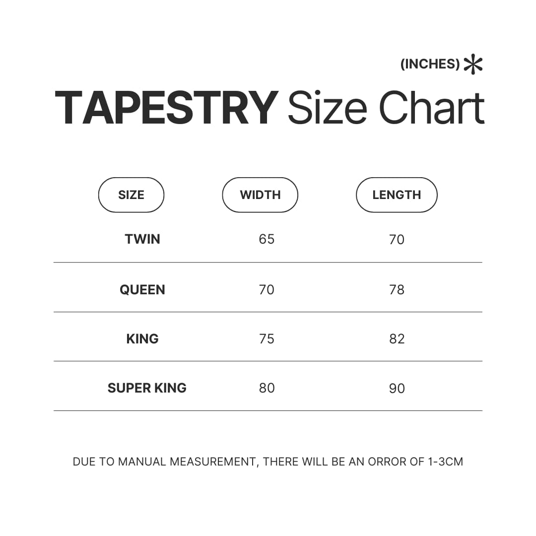 Tapestry Size Chart - Bersek UK Shop