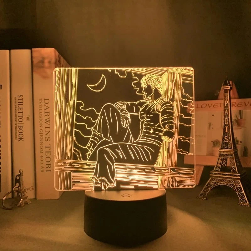 Berserk Guts Acrylic Bedroom Decor Colorful Led Lamp