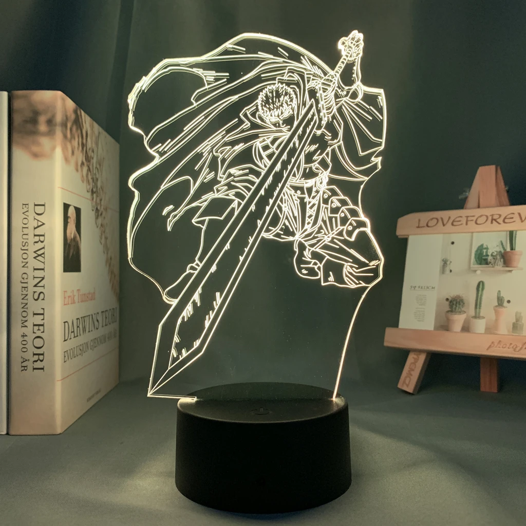 Berserk Anime Guts Acrylic Bedroom Decor Led Lamp