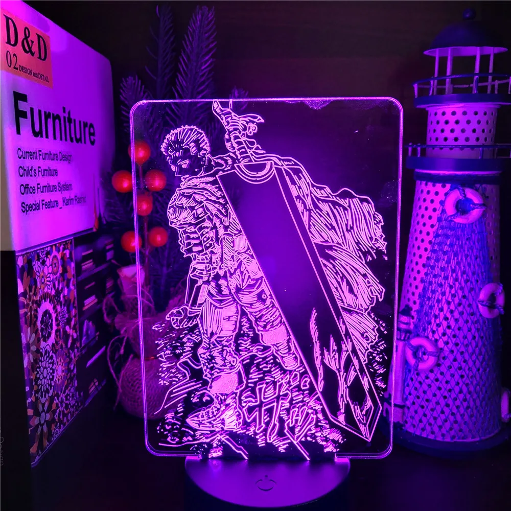 Collection Berserk Guts Acrylic Led Lamp