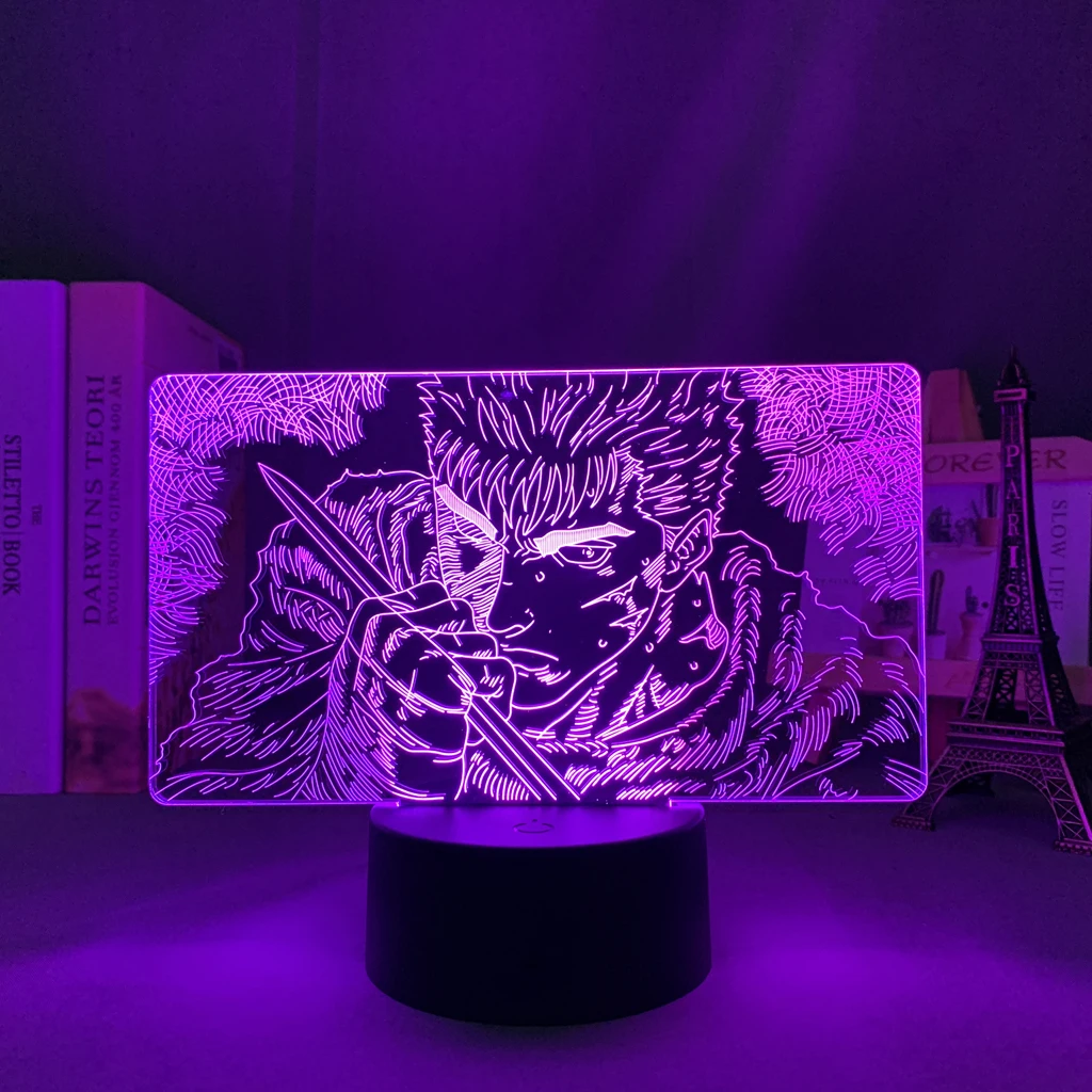 Berserk Guts Acrylic Led Lamp