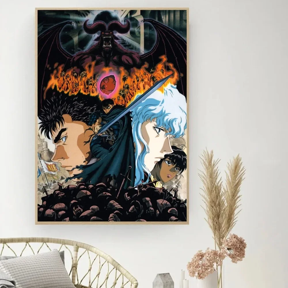 Berserk Griffith Guts Vintage Movie Poster Wall Art