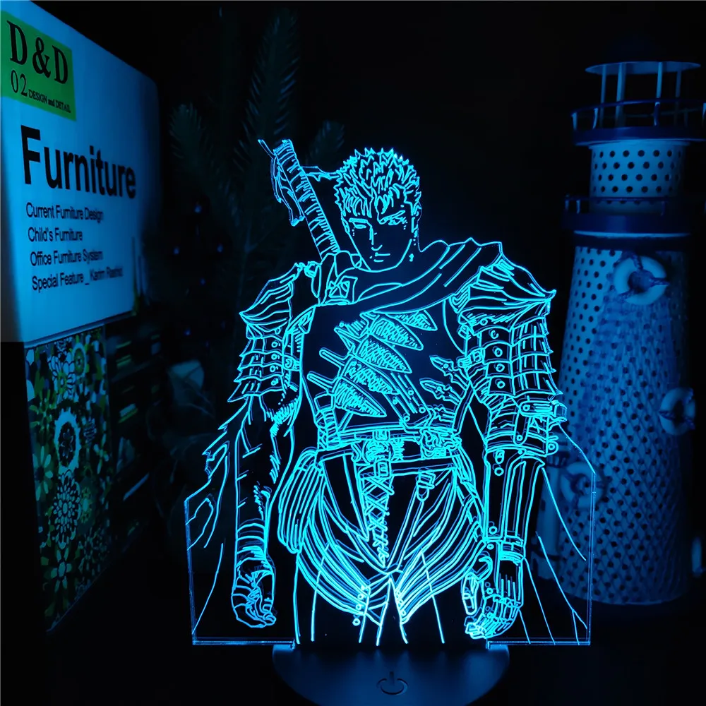 Berserk Guts Acrylic Decor Led Lamp