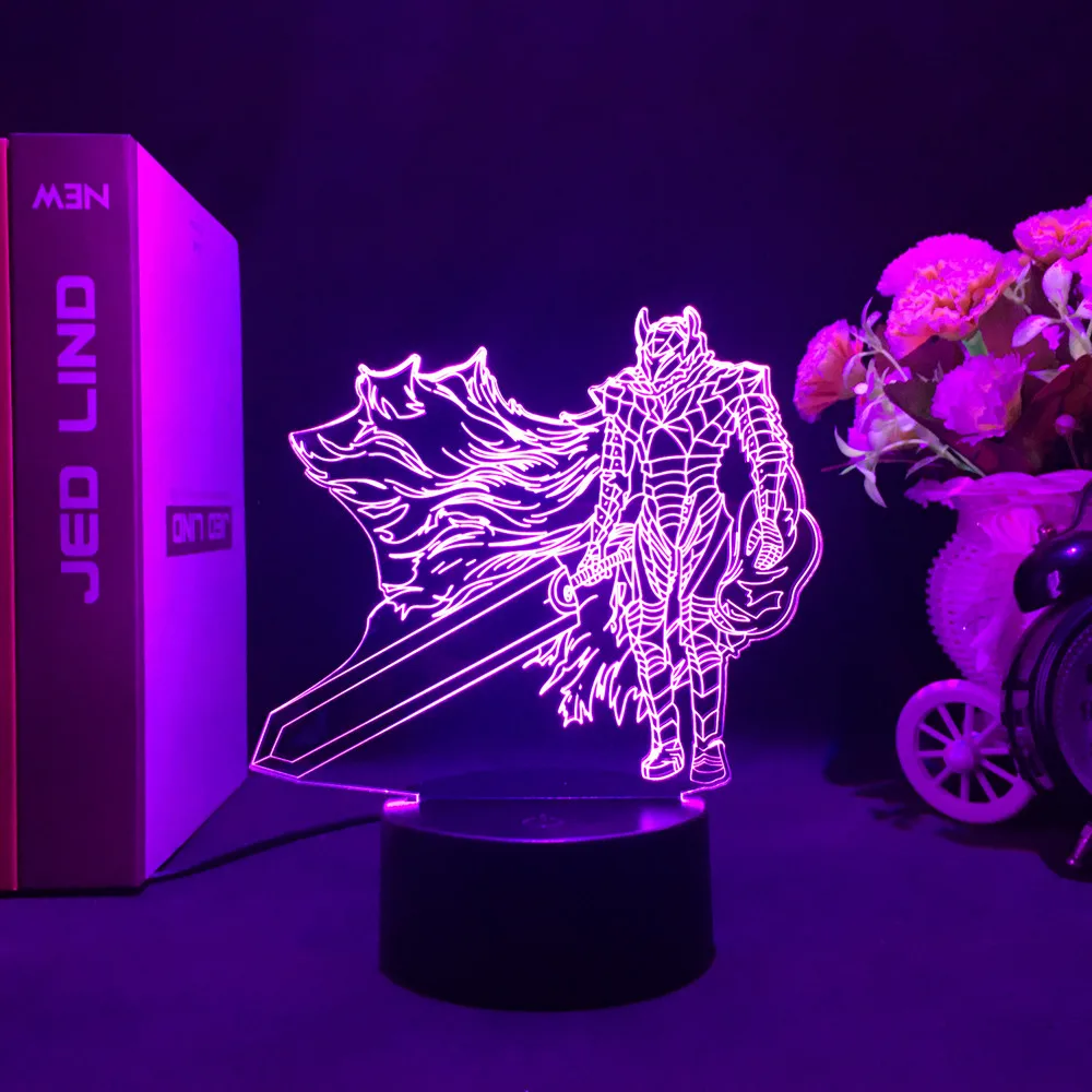 Berserk Guts Acrylic Bedroom Decor Led Lamp