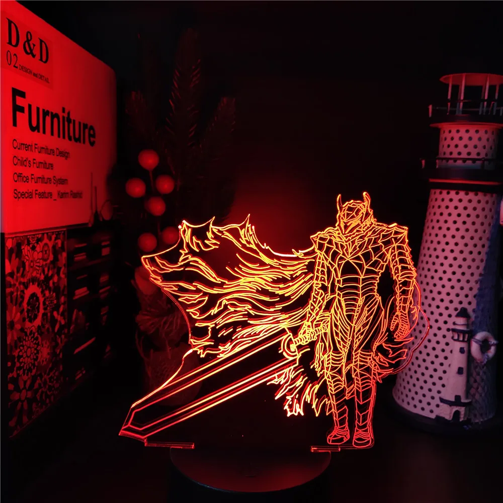 Berserk Guts Acrylic Decor Retro Led Lamp