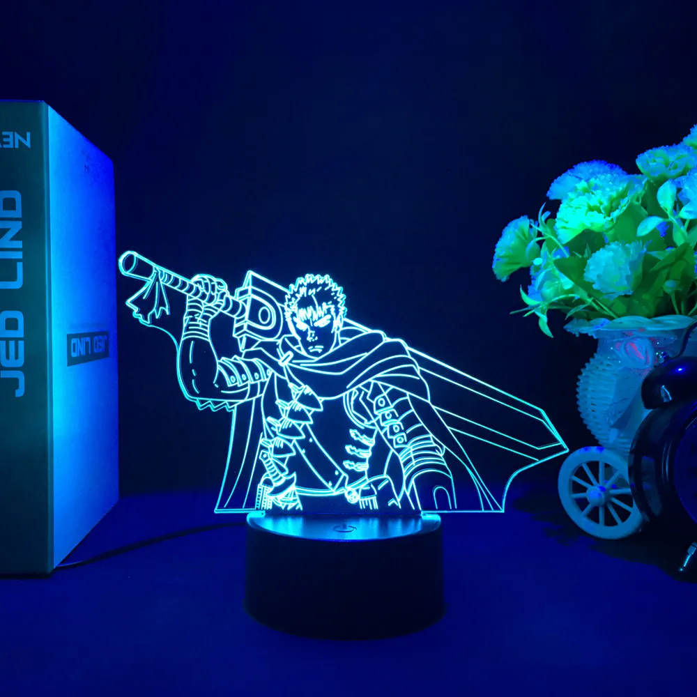 New Berserk Guts Acrylic Stand for Bedroom Decor Led Lamp