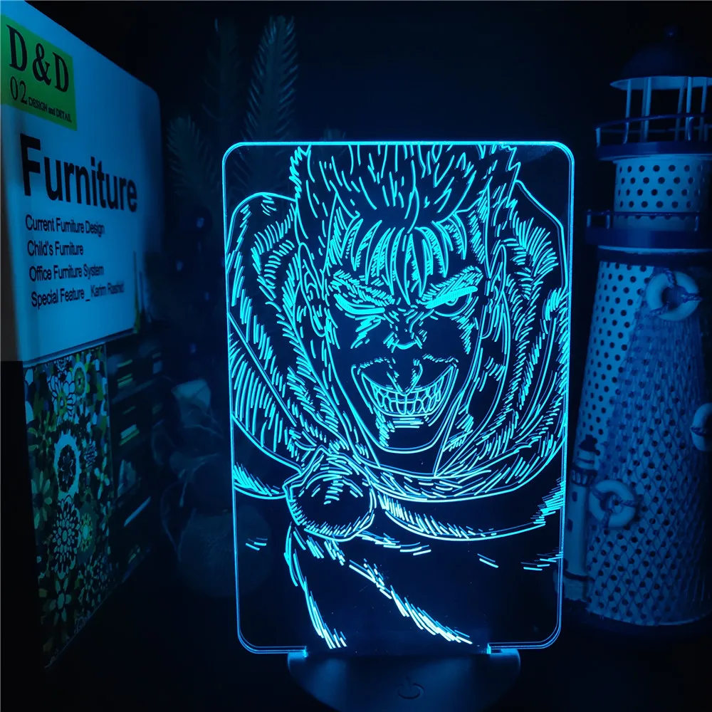 Berserk Guts Acrylic Unique Led Lamp