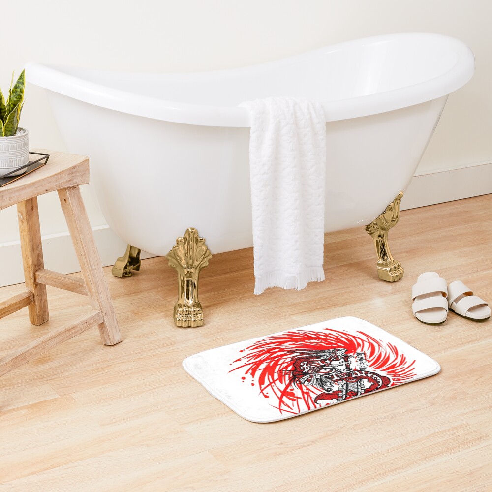Red Warrior Axolotl Berserk Bath Mat - Image 2