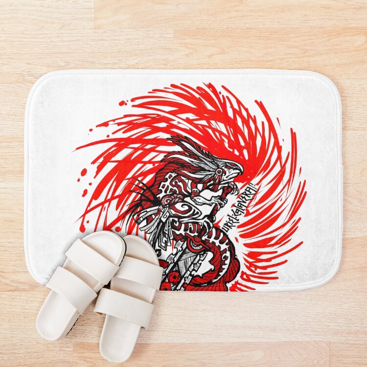 Red Warrior Axolotl Berserk Bath Mat - Image 3