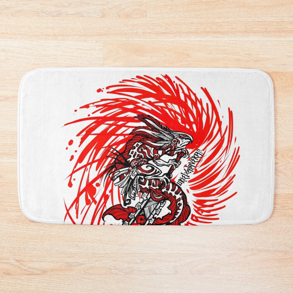 Red Warrior Axolotl Berserk Bath Mat