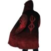 Brand of Sacrifice Berserk AOP Hooded Cloak Coat SIDE Mockup - Bersek UK Shop