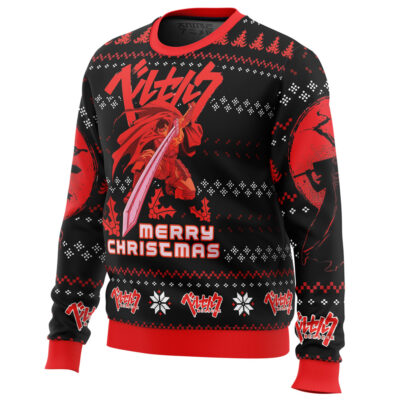 Christmas Red Guts Berzerk men sweatshirt SIDE FRONT mockup - Bersek UK Shop