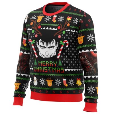 Guts Santa Claus Berzerk men sweatshirt SIDE FRONT mockup - Bersek UK Shop