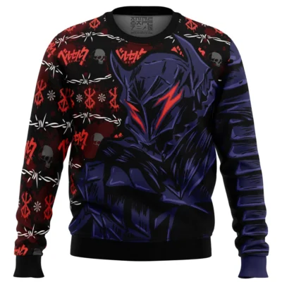 Struggler Berserk Ugly Christmas Sweater FRONT mockup - Bersek UK Shop